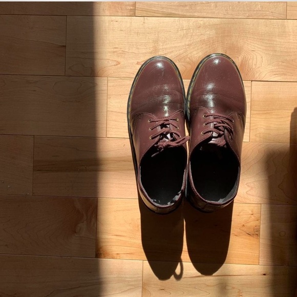 Dr Martens Burgundy Brown Shoes - Picture 3 of 6